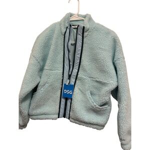 DSG Girls Cozy Fleece Full Zip Jacket Shoreside‎ Blue Sherpa Size M 10-12 NWT